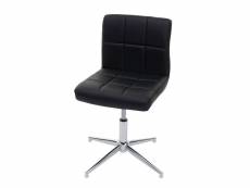 Chaise de bureau kavala ii, chaise de bureau chaise mécanisme rotatif ~ similicuir noir, pied chromé