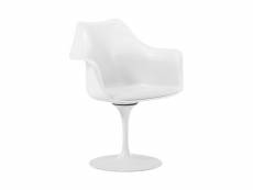 Chaise de salle à manger avec accoudoirs - chaise pivotante blanche -tulipan blanc