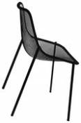 Chaise empilable Round / Métal - Emu noir en métal