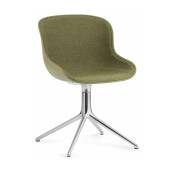 Chaise pivotante 4 pieds en aluminium et pp avec tissu olive Hyg - Normann Copenhagen