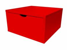 Cube de rangement bois 50x50 cm + tiroir rouge CUBE50T-Red