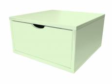 Cube de rangement bois 50x50 cm + tiroir vert pastel