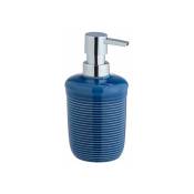 Distributeur savon liquide en céramique Sada, capacité 320 ml, Céramique structurée haut de gamme, ø 8x10 cm, bleu marine - Wenko