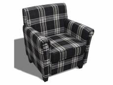 Fauteuil chaise siège lounge design club sofa salon avec coussin tissu noir helloshop26 1102042par3