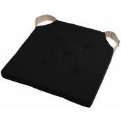 Gadget Et Bazar - Noir - Coussin de chaise attaches scratchs 38 x 38 cm