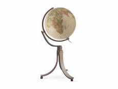 Globe terrestre lumineux pieds bois moulé roulettes emily antique #DS
