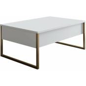 Hanah Home - Table basse en aggloméré blanc et métal