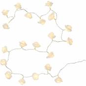 Heytea - Guirlande Lumineuse 20 Fleurs Blanches à led Blanc Chaud à Piles