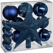 Homemaison - Kit de décoration pour sapin de Noël Bleu 20 cm - Bleu