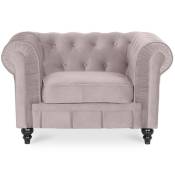 Intensedeco - Fauteuil Chesterfield velours Altesse
