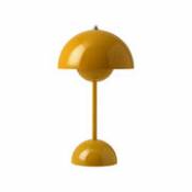 Lampe sans fil Flowerpot VP9 / Ø 16 x H 29 cm - Verner Panton, 1968 - &tradition jaune en plastique