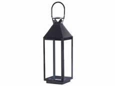Lanterne-bougie en acier noir 54 cm bali 320415