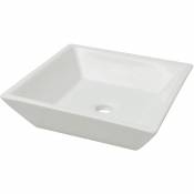Lavabo vasque à poser Luxueux, carrée Bac à laver, Céramique Blanc 41,5 x 41,5 x 12 cm OIB4482E - Blanc