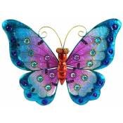 Le Monde Des Animaux - Papillon déco murale 21 x 25 cm - modèle Bleu