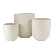 Les Tendances - Set de 3 vases céramique blanc Liray