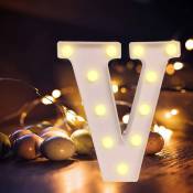 Lettres de l'alphabet à led avec lumière blanche chaude pour décoration d'intérieur, fête, bar, mariage ou festival(V) Groofoo