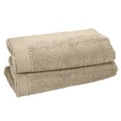 Lot de 2 serviettes de toilette 500 g/m² sable 50x90