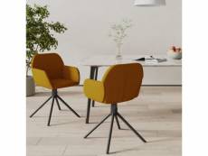 Lot de chaises pivotantes de salle à manger 2 pcs marron velours - brun - 58,5 x 54 x 79,5 cm