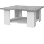 Pilvi Table basse - Blanc et béton gris clair - l