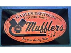 "plaque harley davidson mufflers pot d'échappement tole pub"