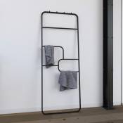 Porte serviette - 176x60x1.6 cm - Metal - noir mat