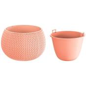 Pot de fleurs en plastique Splofy Bowl round peach 37 (longueur) x 37 (largeur) x 21 (hauteur) cm