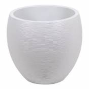 Pot ovale polypropylène Eda Egg graphit blanc cérusé