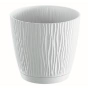 Prosperplast - Pot de fleurs 0,6L sandy p 188x188x175 mm, Blanc - Blanc