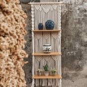 Rapanda - Rideau de porteDécor de jardinière pour la maison, étagère murale suspendue en coton et macramé faite à la main-44X140cm