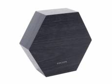 Réveil hexagon en bois noir - karlsson