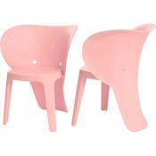 Sobuy - Lot de 2 Chaise Enfant Design Chaise pour Enfants Siège Garçons et Filles Confortable Éléphant Rose KMB12-Px2 ®