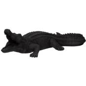Statuette crocodile noir H30cm Atmosphera créateur
