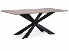 Table à manger bois chêne clair et pieds noir rosti 180 cm