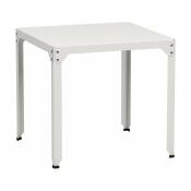 Table carrée en acier mat blanche 79 cm Hegoa - Matière Grise