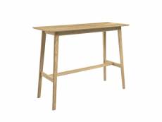 Table de bar rectangulaire buvette 4 personnes en bois clair 120 cm
