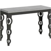 Table ouvrante 120x45/90 cm Karamay Double Ciment Structure Anthracite