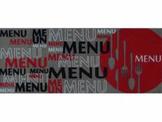 Tapis de cuisine 100% polyamide "menu" multicolore - dim : 50 x 120 cm
