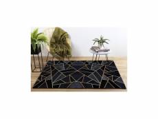 "tapis grafic noir doré dimensions - 200x290" TPS_NOIR_JAUDO_200