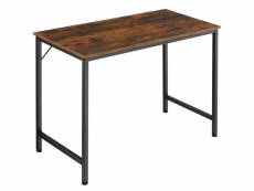 Tectake table de bureau jenkins - bois foncé industriel - 100 cm 404459