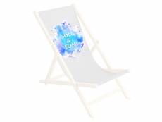 Toile de rechange 131x44 cm, tissu de remplacement de fauteuil de plage, chaise longue pliante en bois motif sun & fun [119]