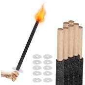 Torche jardin Torches 42cm cœur de flamme Torches de cire pour enfants Temps de combustion 45 min 25x - Tolletour