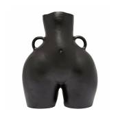 Vase en faïence noir mat 31 cm Love Handles - Anissa Kermiche