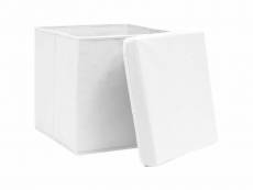 Vidaxl boîtes de rangement avec couvercle 10pcs blanc 32x32x32cm tissu 288352