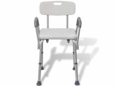 Vidaxl chaise de douche aluminium blanc 110129