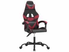 Vidaxl chaise de jeu pivotante noir et rouge bordeaux similicuir