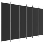 Vidaxl - Cloison de séparation 6 panneaux Noir 300x200 cm Tissu Black