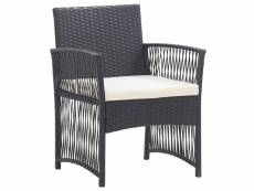 Vidaxl fauteuils de jardin avec coussins 2 pcs noir résine tressée 46438