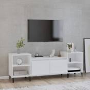 Vidaxl - Meuble tv Blanc brillant 160x35x55 cm Bois