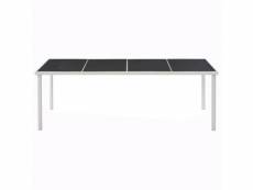 Vidaxl table de jardin noir 220x90x74,5 cm acier 44705