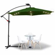 350cm Parasol- parasol jardin, parasol deporté, parasol de balcon avec éclairage LED,vert - vert - Swanew